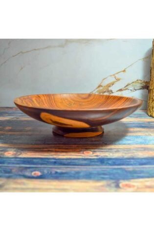 طبق حلويات خشب صناعة يدوية الوان طبيعي 100% معالج بزيت الزيتون