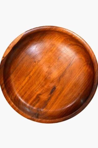 طبق مسطح مقاس 30 سم صناعة يدوية من الخشب الصحي الوان طبيعية 100% من قلب الشجرة