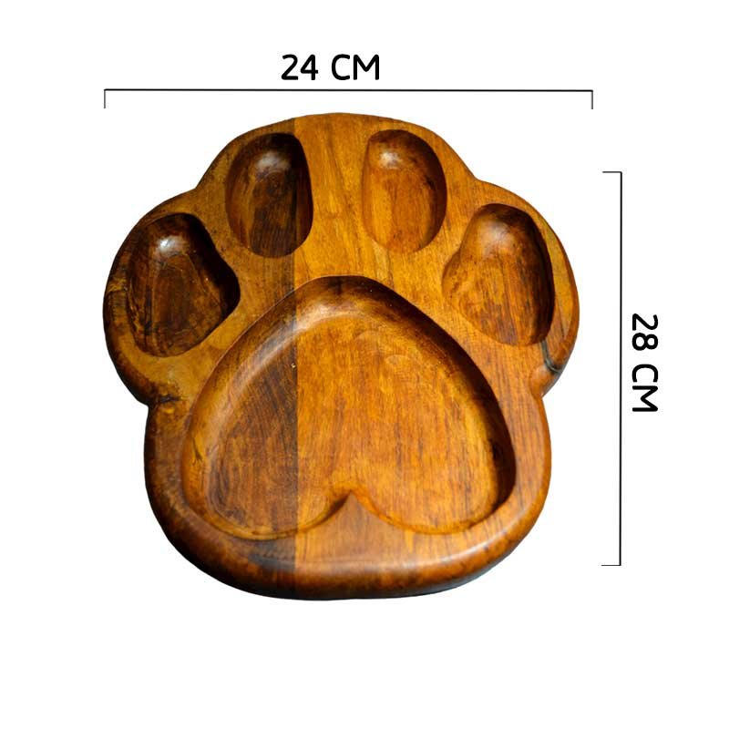 طبق أكل او تسالى للأطفال على شكل قدم خشب صناعة يدوية الوان طبيعي 100% معالج بزيت الزيتون