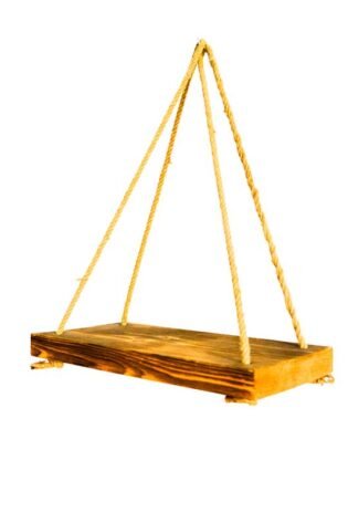 رف خشب معلق بحبل مصري صناعة يدوية | Egypt Antiques