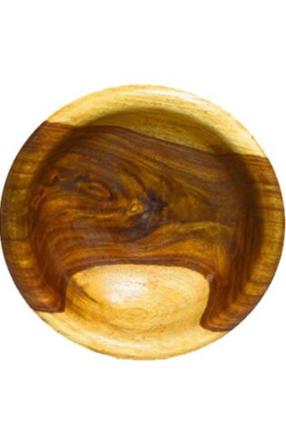 طبق بحافة خارجية صناعة يدوية من الخشب الصحي الوان طبيعية 100% من قلب الشجرة
