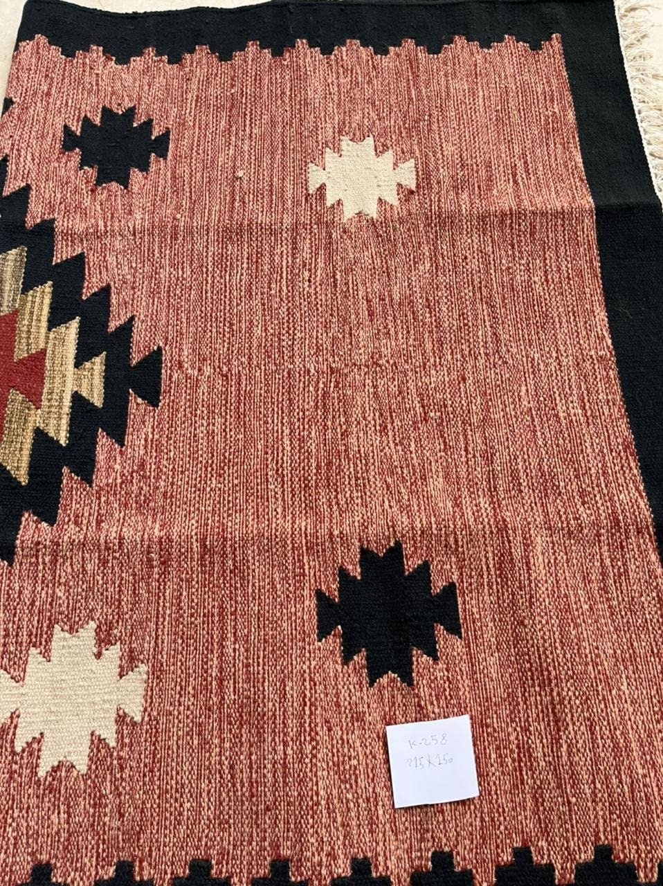 سجادة، سجادة كليم، صوف 100% مقاس 215 × 150 سم، ديكور يدوي متعدد الالوان من انتاج ايجيبت أنتيكس - Image 4