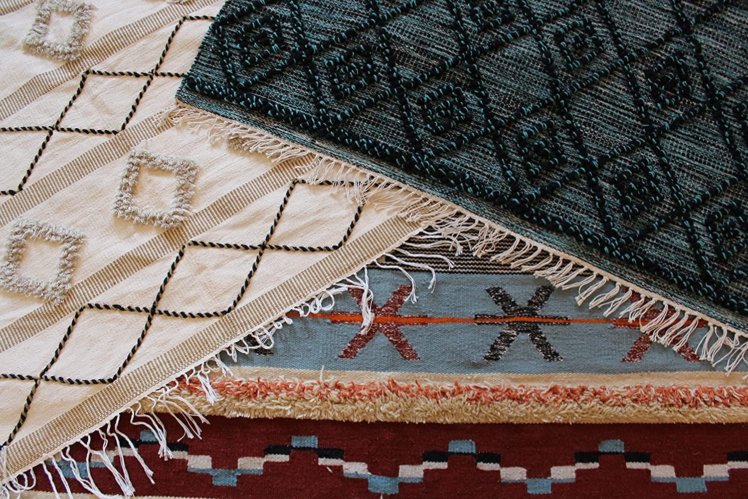 سجادة، سجادة كليم، صوف 100% 146×245 سم، ديكور يدوي الصنع متعدد الالوان من انتاج ايجيبت أنتيكس - Image 4
