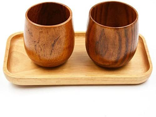 طقم أكواب خشبية مكون من عدد 2 قطعة انتاج ايجيبت أنتيكس