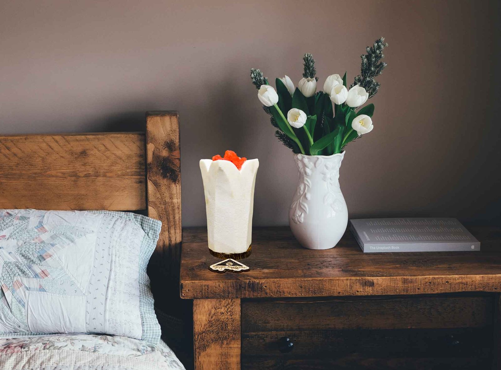 أباجورة اللوتس ملح صخري طبيعي 100% صناعة يدوية بالكامل من انتاج ايجيبت أنتيكس - الصورة 2