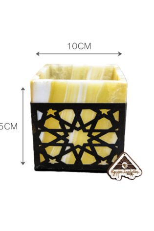 علبة اربيسك من حجر الالباستر من ايجيبت انتيكس صناعة يدوية 100% طبيعي