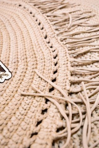 سجادة او مشاية مدورة قطن طبيعي 100% صناعة يدوية من ايجيبت انتيكس بني فاتح