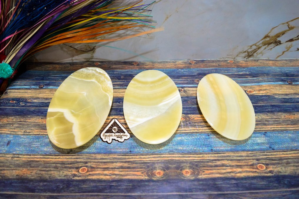 طقم اطباق بيضاوي صحي من حجر الالباستر من ايجيبت انتيكس صناعة يدوية 100% طبيعي