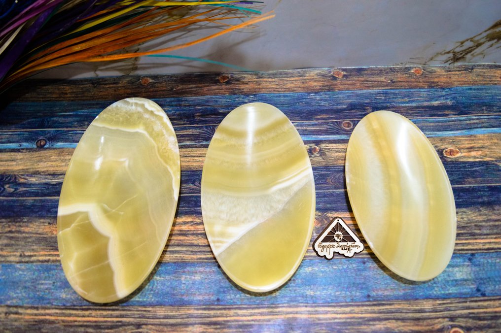 طقم اطباق بيضاوي صحي من حجر الالباستر من ايجيبت انتيكس صناعة يدوية 100% طبيعي