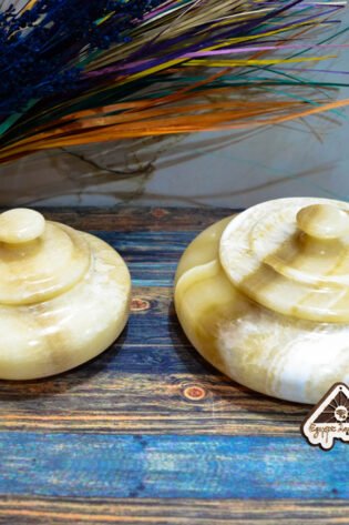 من ايجيبت انتيكس بنبونيرة مدورة من حجر الالباستر صناعة يدوية 100% طبيعي