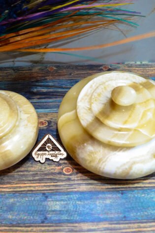 من ايجيبت انتيكس بنبونيرة مدورة من حجر الالباستر صناعة يدوية 100% طبيعي