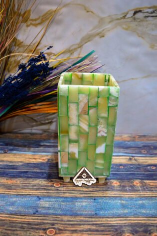 مزهرية تركيب من حجر الالباستر من ايجيبت انتيكس صناعة يدوية 100% طبيعي