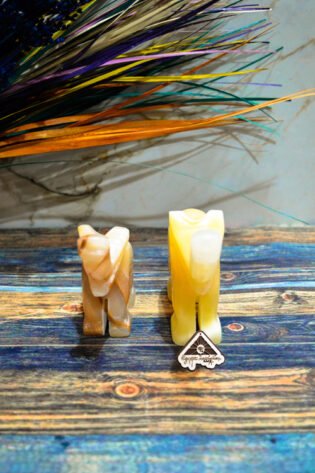 اتنين مجسم فيل من حجر الالباستر من ايجيبت انتيكس صناعة يدوية 100% طبيعي