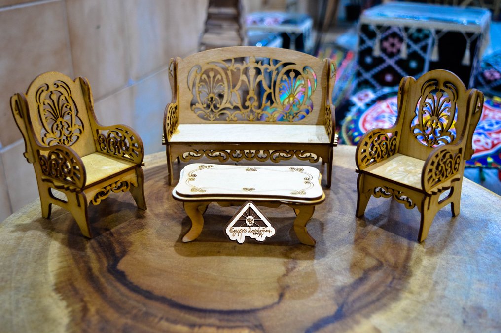 فن المجسمات الصغيرة تشكيل طقم انتريه صناعة يدوية من ايجيبت انتيكس