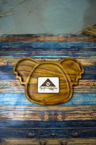 طبق أكل او تسالى للأطفال على شكل وجه فيل صناعة يدوية الوان طبيعي 100% معالج بزيت الزيتون