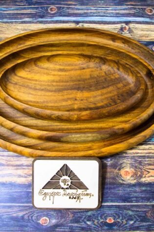 طقم سيرفس بيضاوي تقديم خشب سرسوع 3 مقاسات 20 سم 25 سم 30 سم