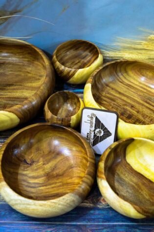 طقم خشب سرسوع بولة مكون من 6 قطع صحي تماما الوان طبيعية من اجيبت انتيكس