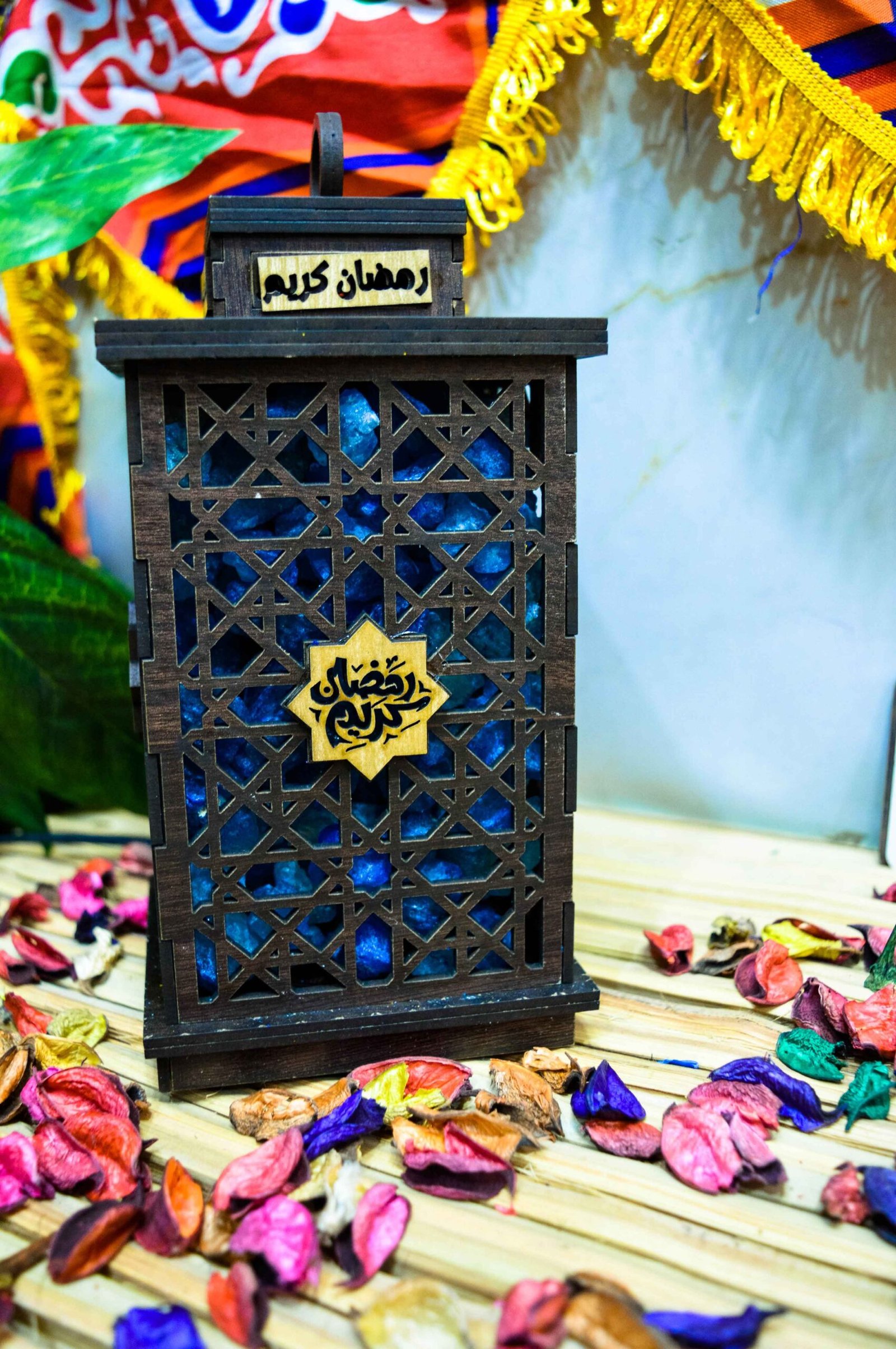 فانوس رمضان بشكلة الجديد اول فانوس ملح صخري فى مصر انتاج ايجيبت انتيكس لون أزرق