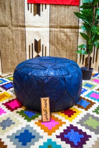 بوف فرعوني جلد طبيعي 100% لون كحلي من انتاج ايجيبت أنتيكس صناعة يدوية 100%