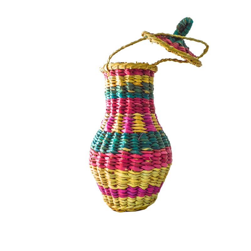 ازازة ديكور بغطاء ارتفاع 45 سم قطُر 10 سم صناعة يدوية 100_ طبيعي من جريد النخل من انتاج ايجيبت أنتيكس - Image 2