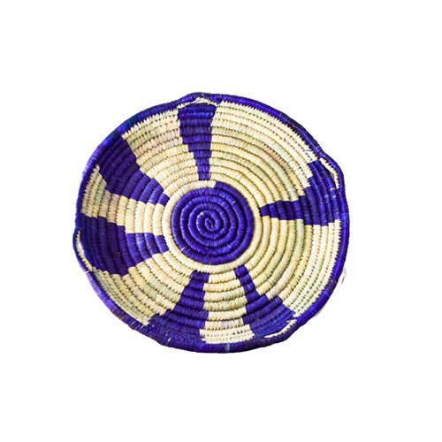 طبق ملون كبير قطر ٥٠ سم ارتفاع ٩ سم صناعة يدوية طبيعية 100_ من جريد النخل من انتاج ايجيبت أنتيكس - Image 2
