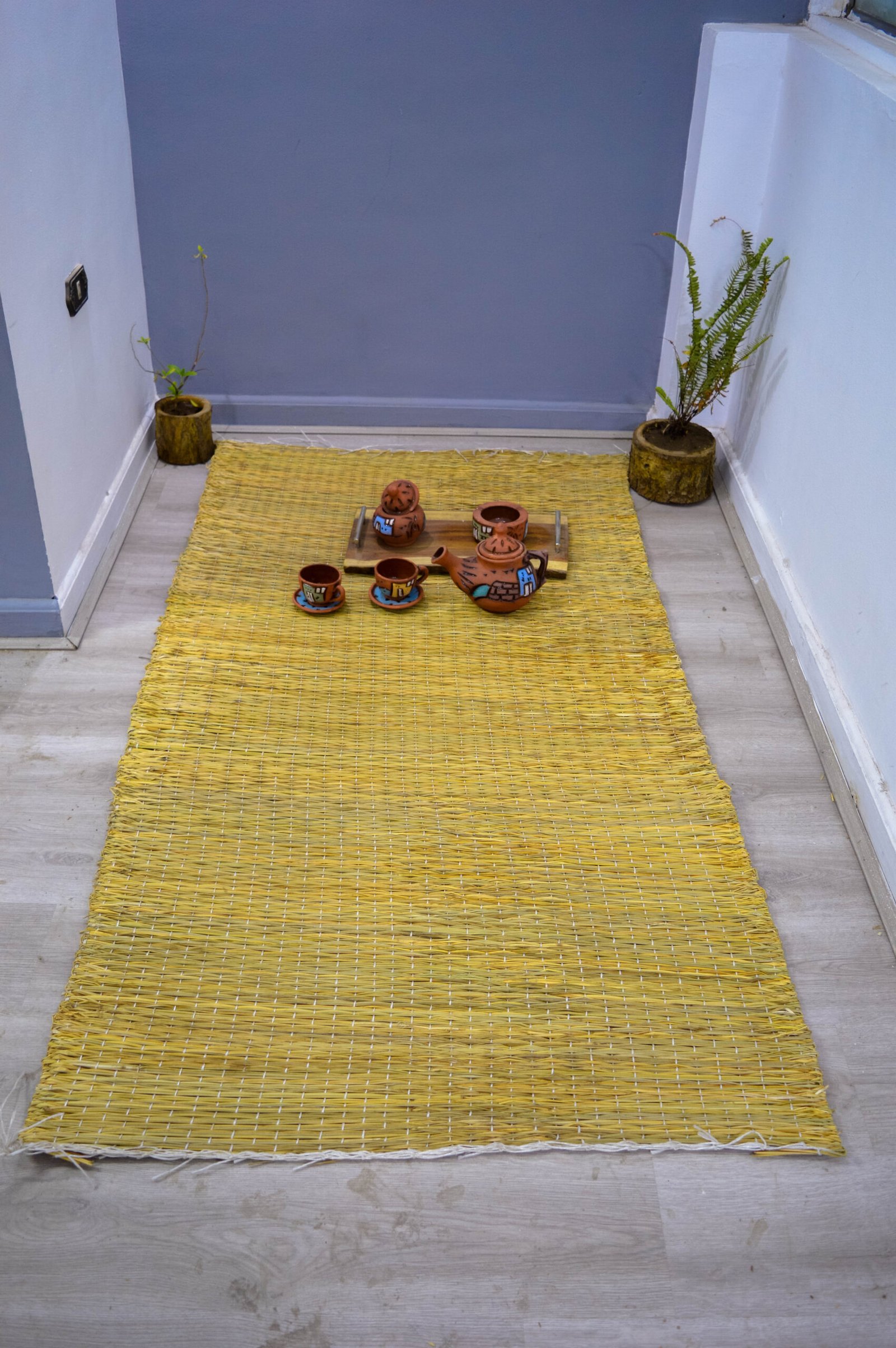 حصيرة خوص او بوص مقاس طول 235سم عرض 185سم صناعة يدوية 100_ طبيعية من انتاج ايجيبت أنتيكس - Image 2