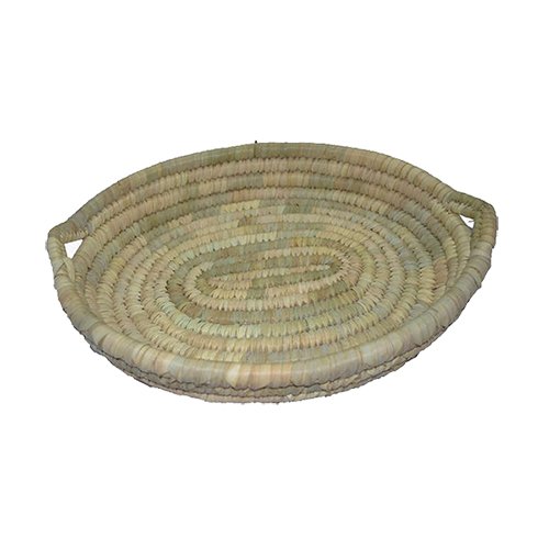 طبق بيضاوي بيد قطُر 20 سم صناعة يدوية طبيعية 100_ من جريد النخل من انتاج ايجيبت أنتيكس - Image 2