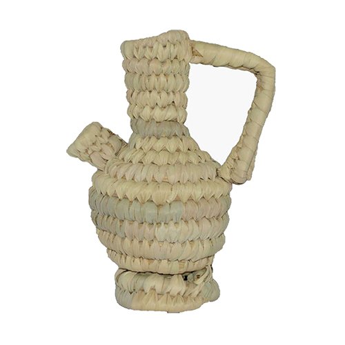 مزهارية بيد سادة ارتفاع 35 سم صناعة يدوية طبيعية 100_ من جريد النخل من انتاج ايجيبت أنتيكس