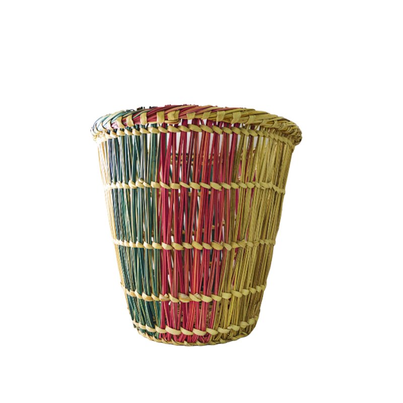 سهلة مهملات ملونة قطر ٣٣ ارتفاع ٣٠ صناعة يدوية طبيعية 100_ من جريد النخل من انتاج ايجيبت أنتيكس