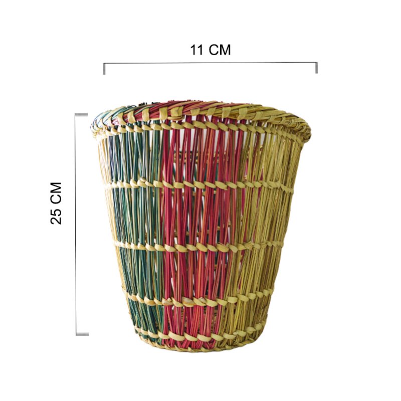 سهلة مهملات ملونة قطر ٣٣ ارتفاع ٣٠ صناعة يدوية طبيعية 100_ من جريد النخل من انتاج ايجيبت أنتيكس - Image 2