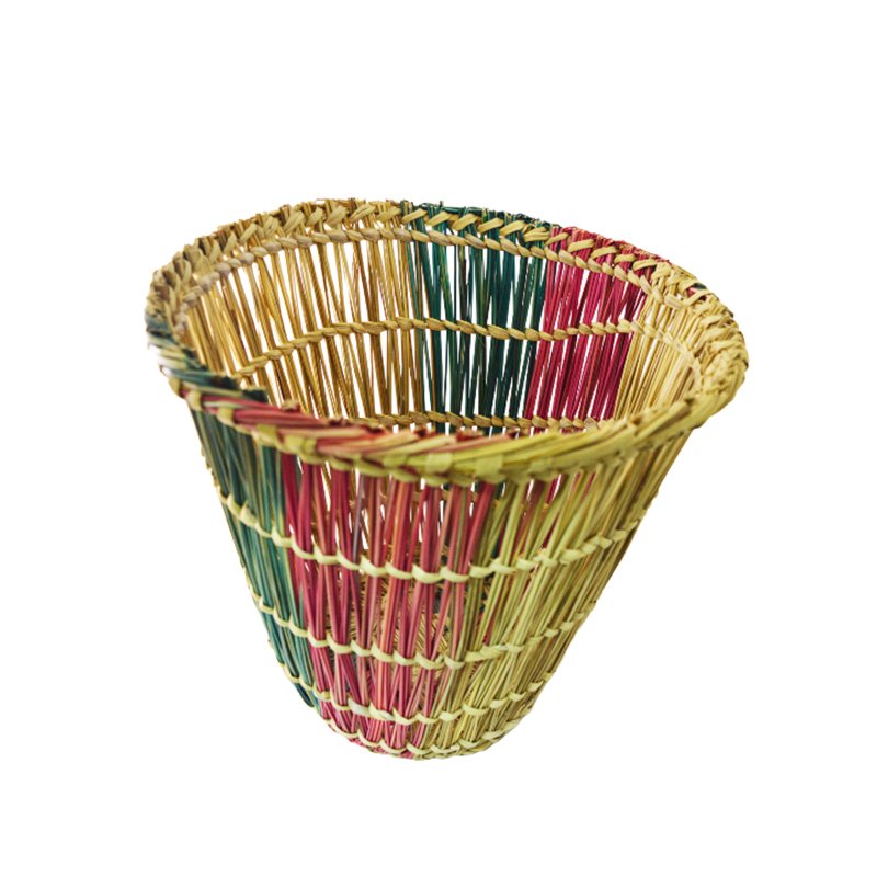 سهلة مهملات ملونة قطر ٣٣ ارتفاع ٣٠ صناعة يدوية طبيعية 100_ من جريد النخل من انتاج ايجيبت أنتيكس - Image 4