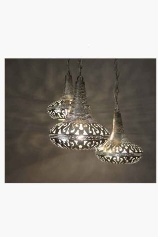 وحدة اضاءه - نجفة معلقة للسقف شكل (أ) مغربي شرقي معدني للاستخدام الخارجي او الحديقة او للاستخدام الداخلي انتاج ايجيبت انتيكس صناعة يدوية 100%
