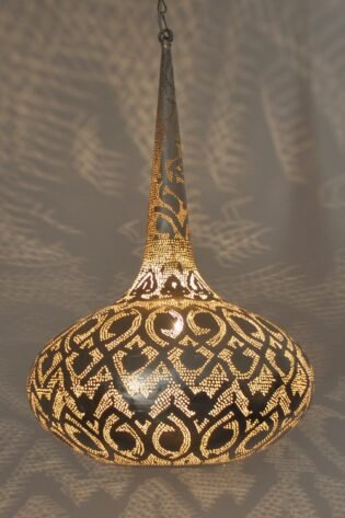 وحدة اضاءه شرقي مغربي معدني - نجفة معلقة - لمنتصف السقف شكل (ب) للاستخدام الخارجي او الحديقة او للاستخدام الداخلي صناعة يدوية 100% انتاج ايجيبت انتيكس