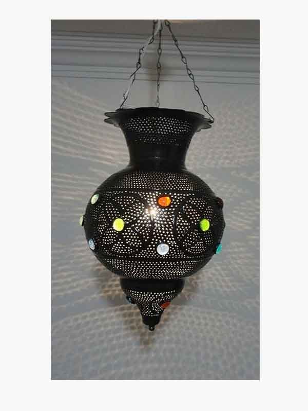 وحدة اضاءه - نجفة معلقة للسقف شكل (أ) مغربي شرقي معدني للاستخدام الخارجي او الحديقة او للاستخدام الداخلي صناعة يدوية 100% انتاج ايجيبت انتيكس