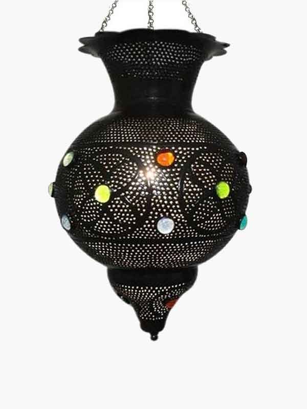 وحدة اضاءه - نجفة معلقة للسقف شكل (أ) مغربي شرقي معدني للاستخدام الخارجي او الحديقة او للاستخدام الداخلي صناعة يدوية 100% انتاج ايجيبت انتيكس