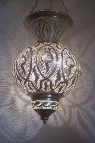 وحدة اضاءه - لمنتصف السقف نجفة معلقة شكل (ب) مغربي شرقي معدني للاستخدام الخارجي او الحديقة او للاستخدام الداخلي صناعة يدوية 100% انتاج ايجيبت انتيكس