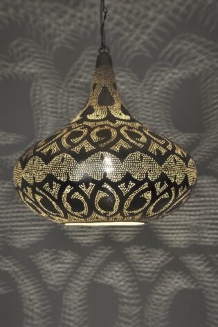 وحدة اضاءه - لمنتصف السقف نجفة معلقة شكل (د) مغربي شرقي معدني للاستخدام الخارجي او الحديقة او للاستخدام الداخلي انتاج ايجيبت انتيكس صناعة يدوية 100%