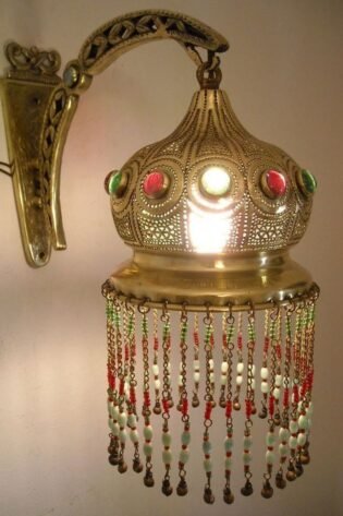 وحدة اضاءه - أبليك للإضاءة - معلق على الحائط شكل (أ) مغربي شرقي معدني للاستخدام الخارجي او الحديقة او للاستخدام الداخلي صناعة يدوية 100% انتاج ايجيبت انتيكس