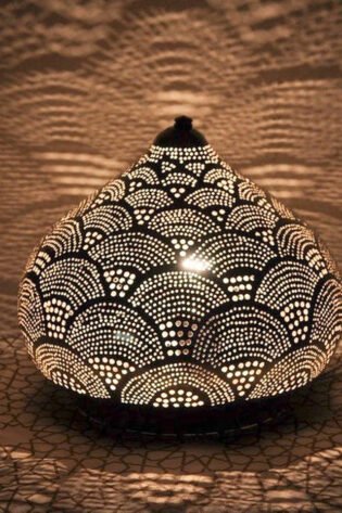 وحدة اضاءه جانبية مغربي شرقي معدني شكل (هـ) للاستخدام الخارجي او الحديقة او للاستخدام الداخلي انتاج ايجيبت انتيكس صناعة يدوية 100%