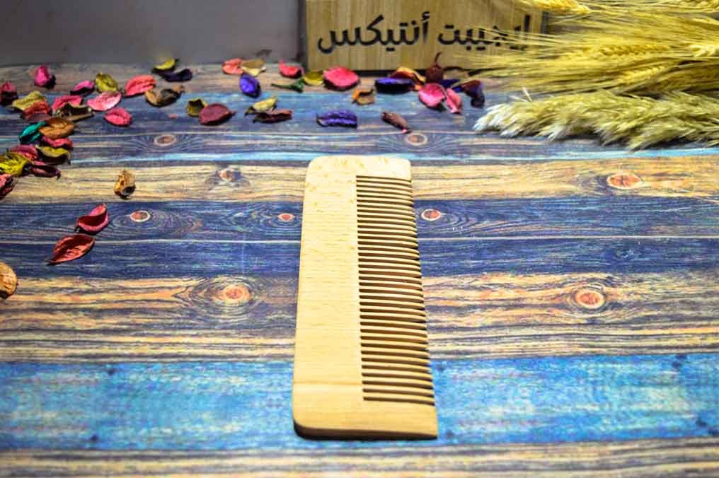 مشط ضيق 20 سم خشب طبيعي صناعة يدوية من ايجيبت انتيكس