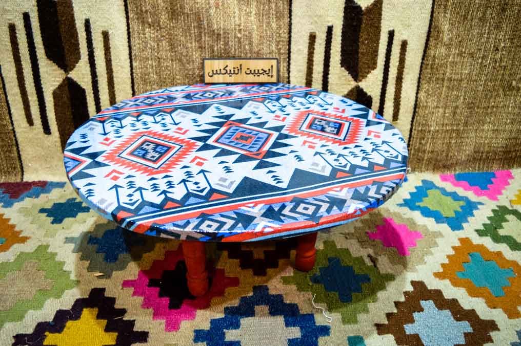 طبلية عربي لون كحلي و أحمر صناعة يدوية 100% من انتاج ايجيبت أنتيكس