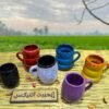 طقم مكون من 6 أكواب من الفخار الصحي المطلي ألوان مختلفة صناعة مصرية يدوية 100% من انتاج ايجيبت أنتيكس