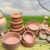 Set ceramic 14 pieces natural colors - handmade Egyptian pottery - Egypt Antiques