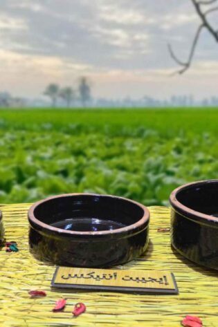 طقم طاجن من الفخار الصحي المطلي لون أسود مكون من 3 قطع 3 مقاسات مختلفة صناعة مصرية يدوية 100% من انتاج ايجيبت أنتيكس