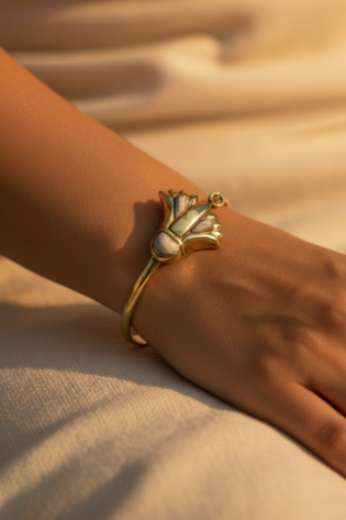 أسورة زهرة اللوتس نحاس طبيعي صناعة يدوية 100% – إنتاج Egypt Antiques