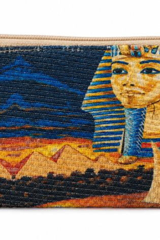 محفظة كانفس فرعونية قطنية، صناعة مصرية يدوية 100%، مقاس 13×10 سم من إنتاج Egypt Antiques